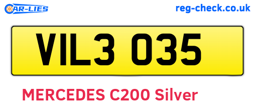 VIL3035 are the vehicle registration plates.