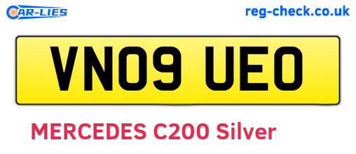 VN09UEO are the vehicle registration plates.