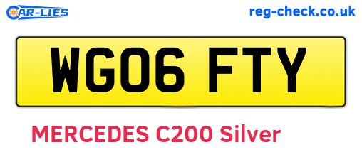 WG06FTY are the vehicle registration plates.