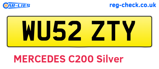 WU52ZTY are the vehicle registration plates.