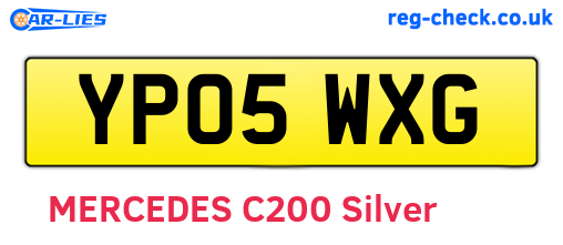 YP05WXG are the vehicle registration plates.