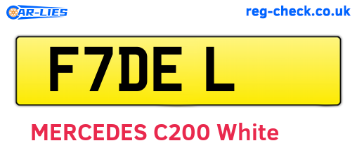 F7DEL are the vehicle registration plates.