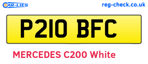 P210BFC are the vehicle registration plates.
