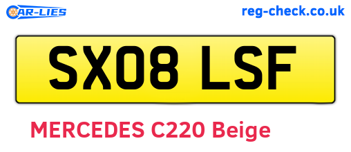 SX08LSF are the vehicle registration plates.
