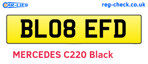 BL08EFD are the vehicle registration plates.