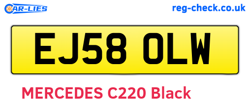 EJ58OLW are the vehicle registration plates.