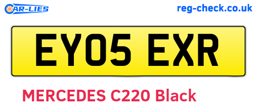 EY05EXR are the vehicle registration plates.