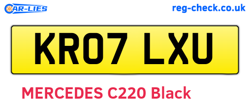 KR07LXU are the vehicle registration plates.
