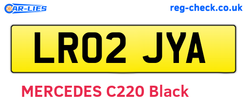 LR02JYA are the vehicle registration plates.
