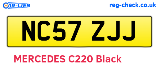 NC57ZJJ are the vehicle registration plates.