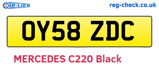 OY58ZDC are the vehicle registration plates.