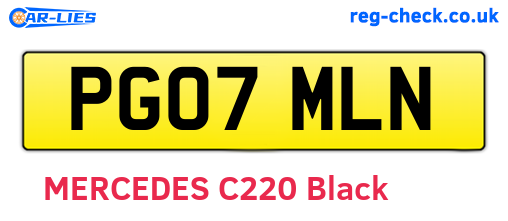 PG07MLN are the vehicle registration plates.