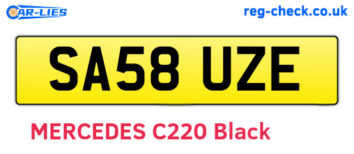 SA58UZE are the vehicle registration plates.