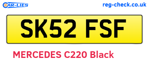 SK52FSF are the vehicle registration plates.