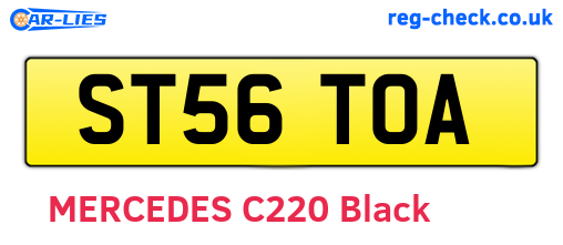 ST56TOA are the vehicle registration plates.