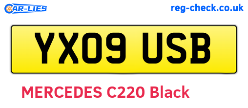YX09USB are the vehicle registration plates.