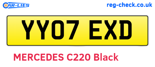 YY07EXD are the vehicle registration plates.