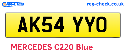 AK54YYO are the vehicle registration plates.