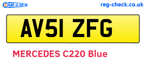 AV51ZFG are the vehicle registration plates.