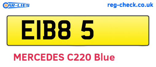 EIB85 are the vehicle registration plates.