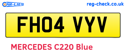 FH04VYV are the vehicle registration plates.