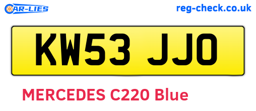 KW53JJO are the vehicle registration plates.