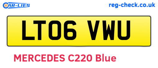 LT06VWU are the vehicle registration plates.