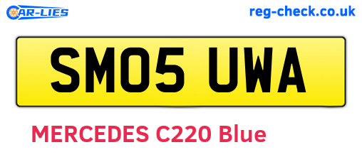 SM05UWA are the vehicle registration plates.