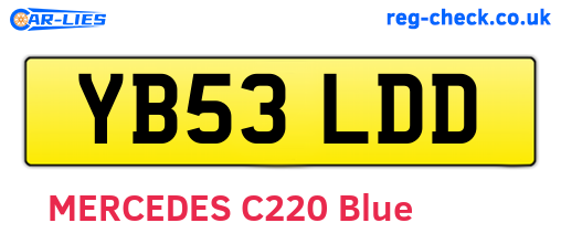 YB53LDD are the vehicle registration plates.
