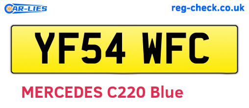 YF54WFC are the vehicle registration plates.