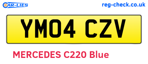 YM04CZV are the vehicle registration plates.