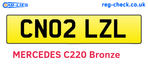 CN02LZL are the vehicle registration plates.