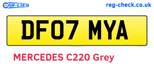 DF07MYA are the vehicle registration plates.