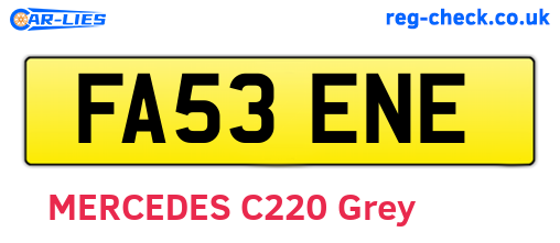 FA53ENE are the vehicle registration plates.