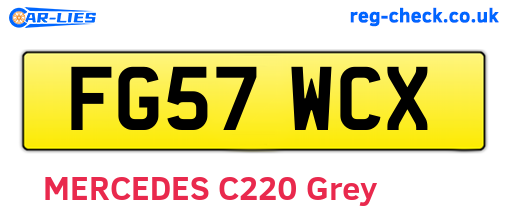 FG57WCX are the vehicle registration plates.
