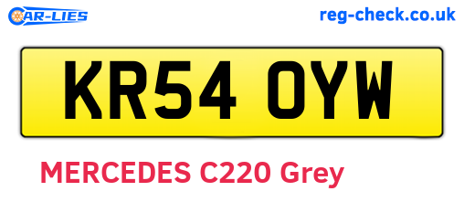 KR54OYW are the vehicle registration plates.