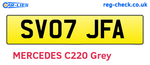 SV07JFA are the vehicle registration plates.