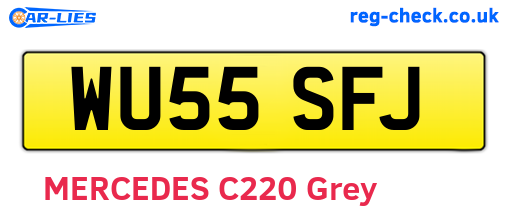 WU55SFJ are the vehicle registration plates.