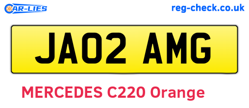 JA02AMG are the vehicle registration plates.