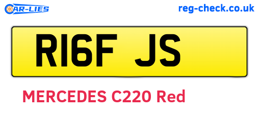 R16FJS are the vehicle registration plates.