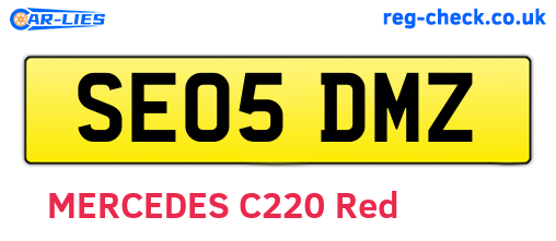 SE05DMZ are the vehicle registration plates.