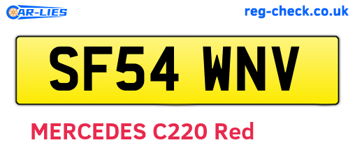SF54WNV are the vehicle registration plates.