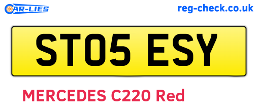 ST05ESY are the vehicle registration plates.