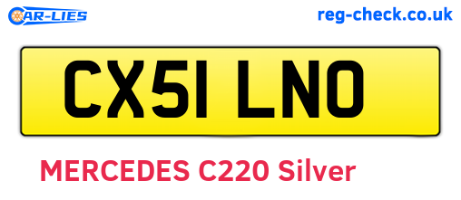 CX51LNO are the vehicle registration plates.