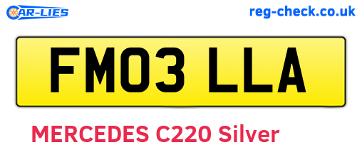 FM03LLA are the vehicle registration plates.