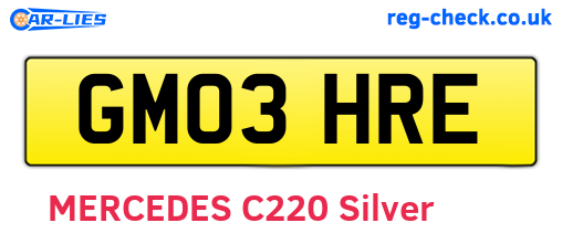 GM03HRE are the vehicle registration plates.