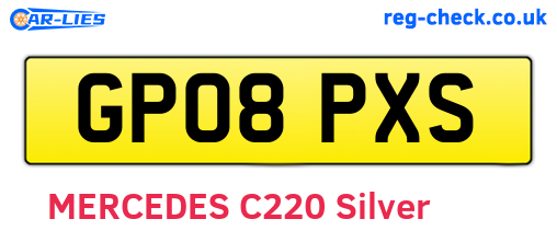 GP08PXS are the vehicle registration plates.
