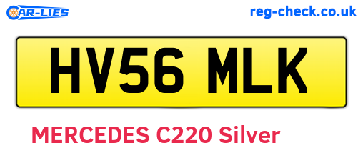 HV56MLK are the vehicle registration plates.