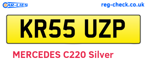 KR55UZP are the vehicle registration plates.