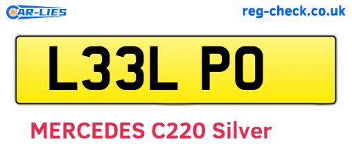 L33LPO are the vehicle registration plates.